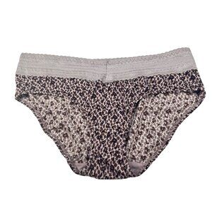 Warners Women's Size XL 8 Panty Hipster Lace Waistband Leopard Print Brown NWOT